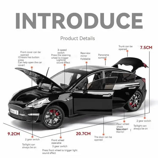 Tesla Model 3 Scale Model 1:24 Diecast Scale Model Car