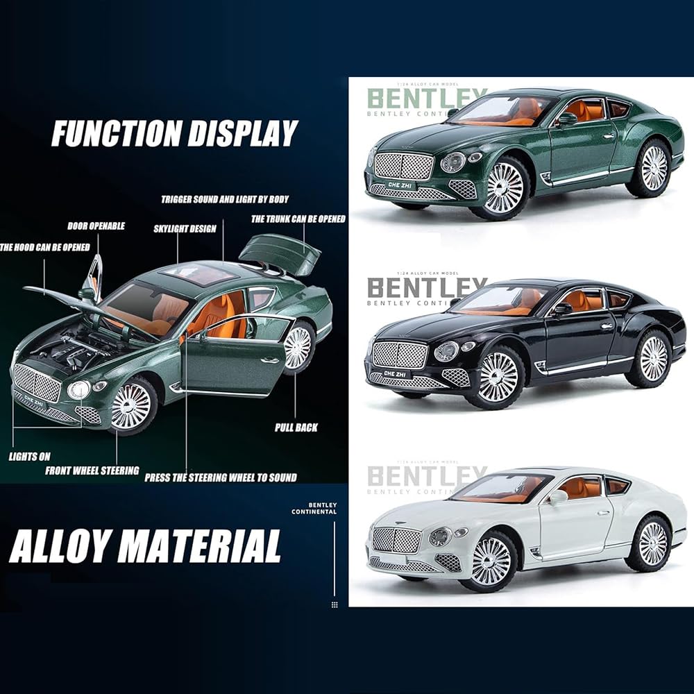 Bentley Continental Gt 1:24 Diecast Scale Model Car
