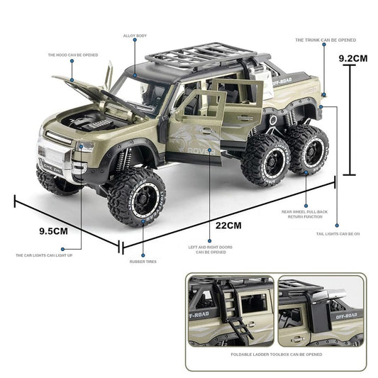 Land Rover Defender Guard 6x6 1:24 Diecast Scale Model Car