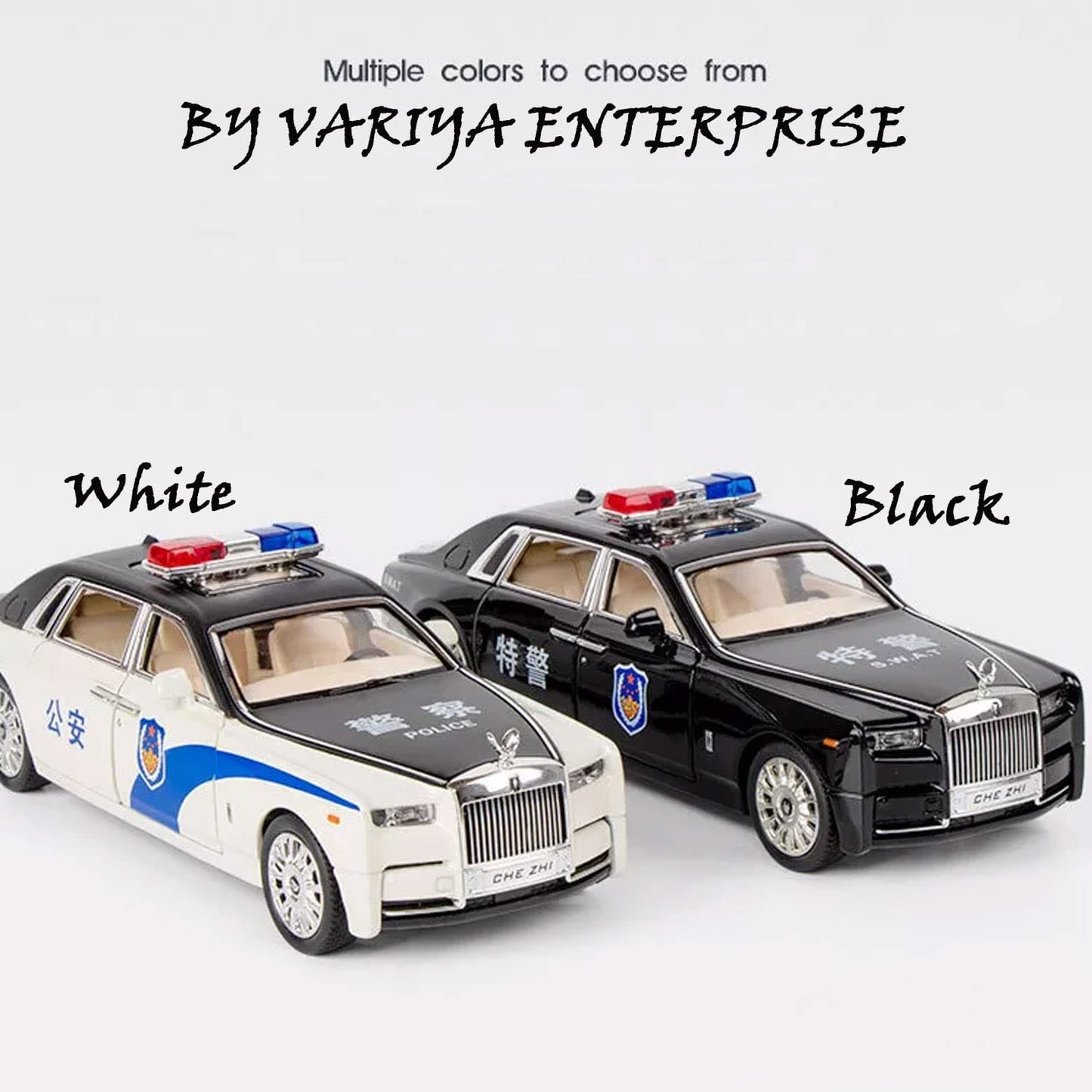 Rolls-royce Phantom Police 1:24 Diecast Scale Model Car