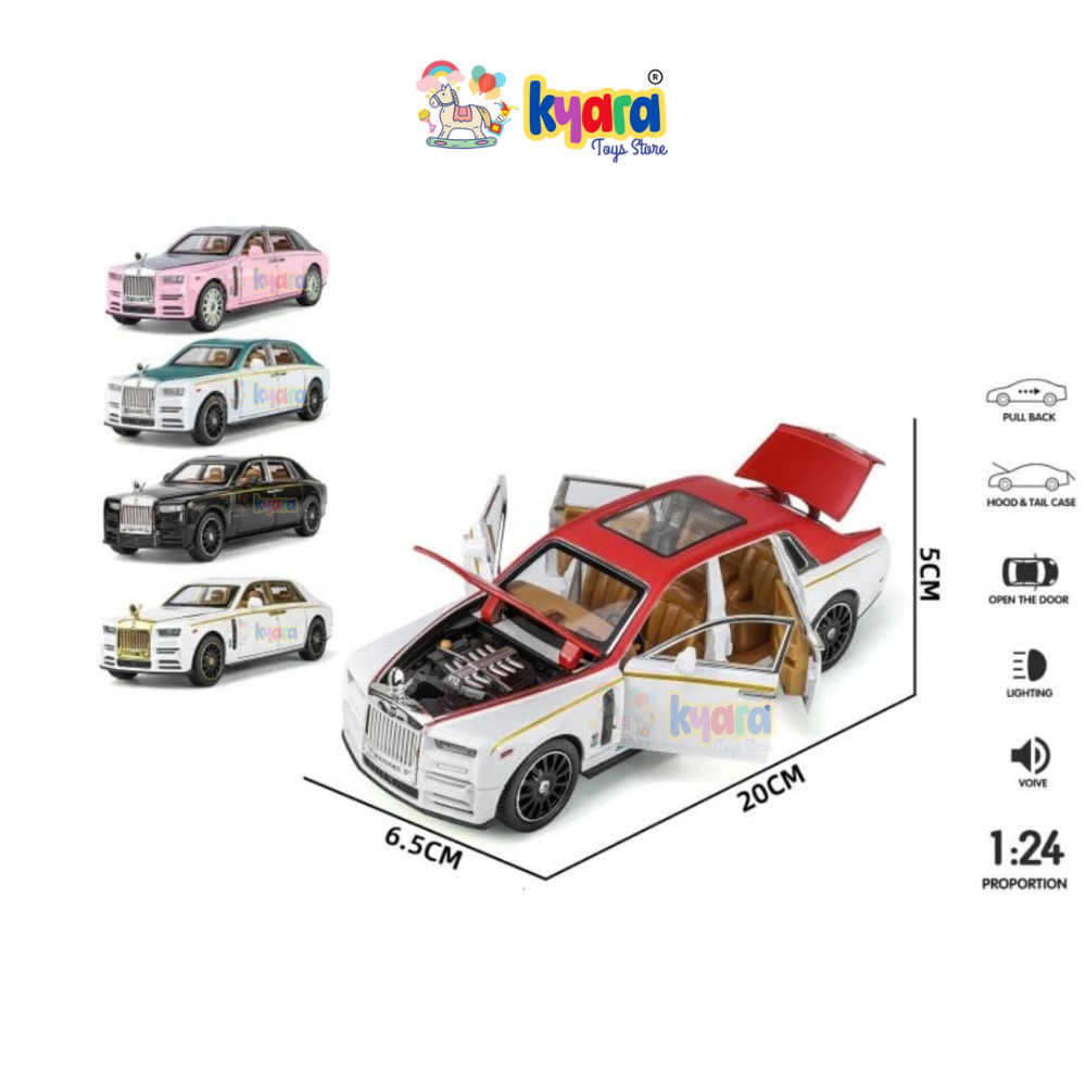 Rolls-royce Phantom White 1:24 Diecast Scale Model Car