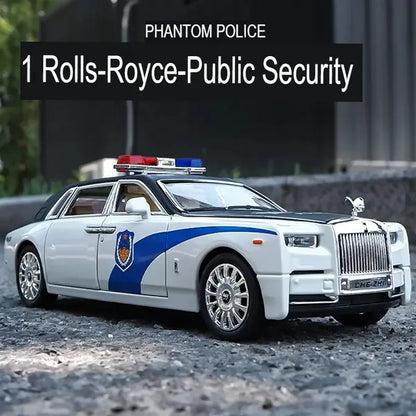 Rolls-royce Phantom Police 1:24 Diecast Scale Model Car