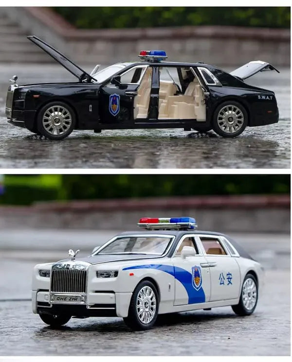 Rolls-royce Phantom Police 1:24 Diecast Scale Model Car