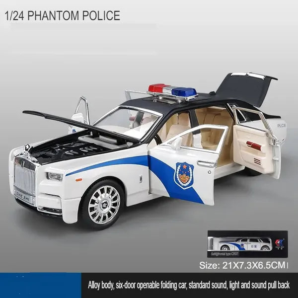 Rolls-royce Phantom Police 1:24 Diecast Scale Model Car