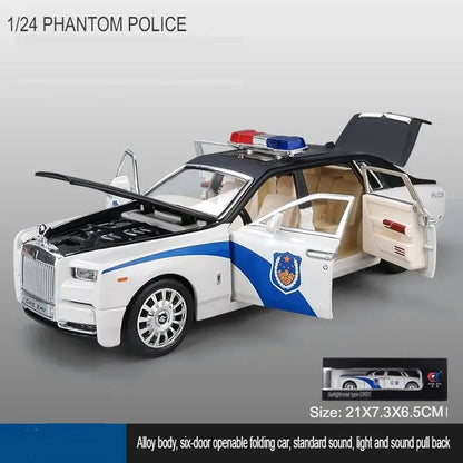 Rolls-royce Phantom Police 1:24 Diecast Scale Model Car