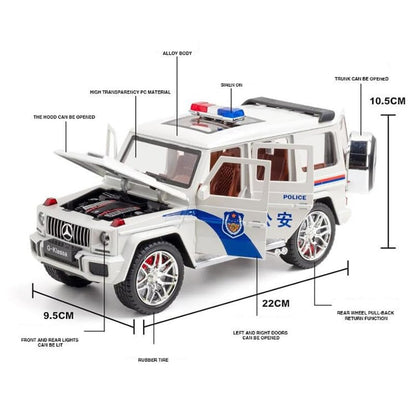 G Wagon Police Jeep 1:24 Diecast Scale Model Car