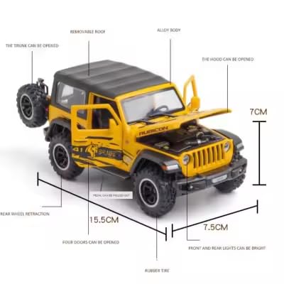 Jeep Wrangler Rubicon Thar 1:24 Diecast Scale Model Car