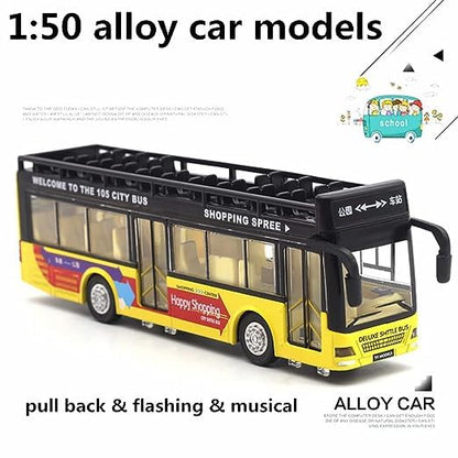 Double-Decker Sightseeing Bus Diecast Scale Model