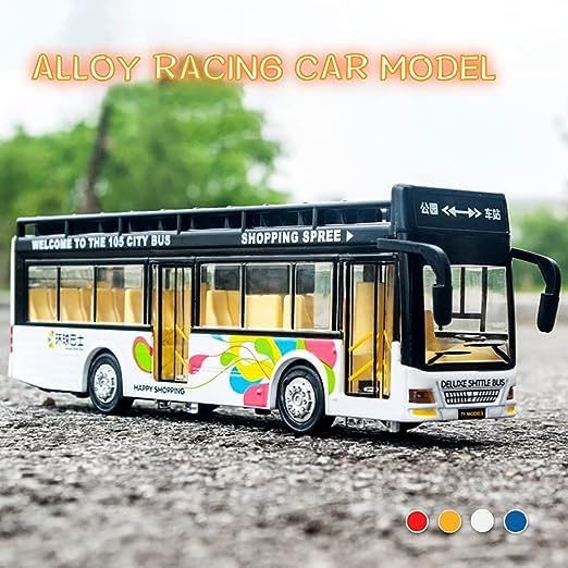 Double-Decker Sightseeing Bus Diecast Scale Model