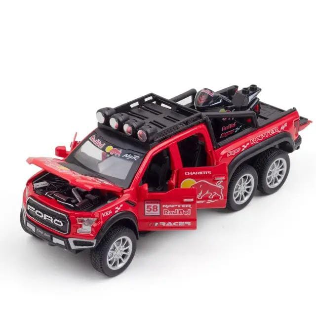 Ford Raptor Red Bull F150 1:24 Diecast Scale Model Car