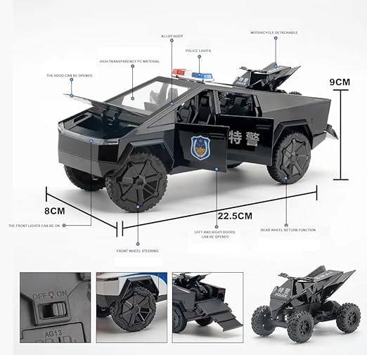 Tesla Cyber Police Truck 1:24 Diecast Scale Model Car