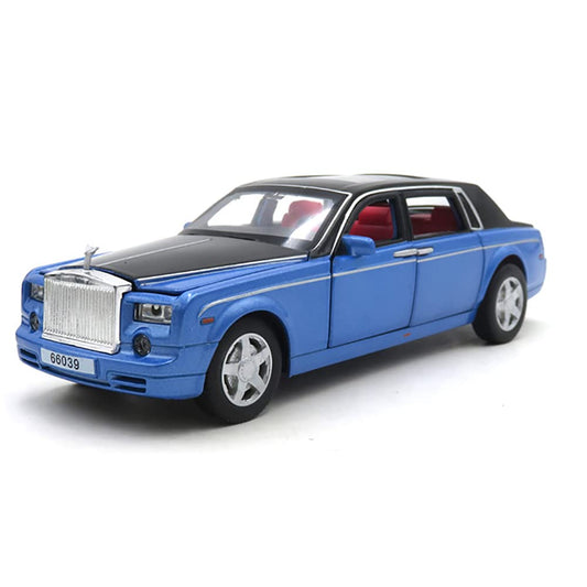 Rolls Royce Phantom Blue-Balck Scale Model Diecast Metalcar - All Size
