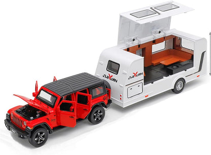 Wrangler Jeep Rubicon Trailer 1:24 Diecast Scale Model Car