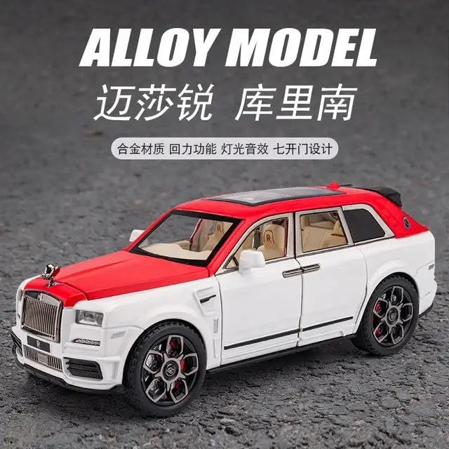 Rolls Royce Cullinan White-Red 1:24 Diecast Scale Model Car