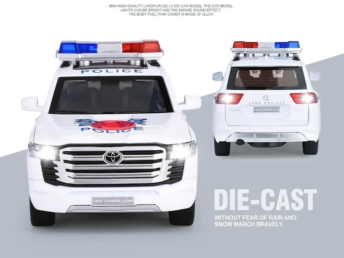 Toyota Land Cruiser LC300 Police Car 1:24 Diecast Scale Model Car