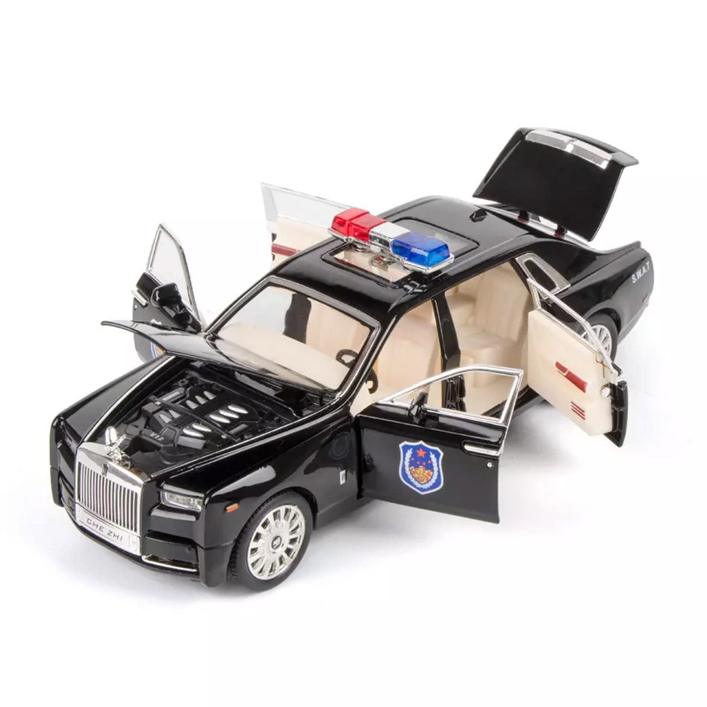 Rolls-royce Phantom Police 1:24 Diecast Scale Model Car