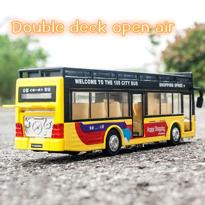 Double-Decker Sightseeing Bus Diecast Scale Model