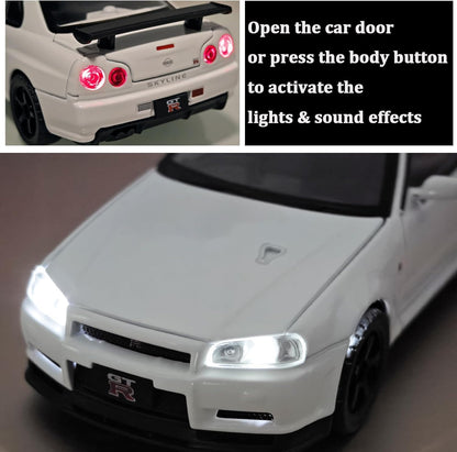 Nissan Skyline GT-R R34 1:24 Diecast Scale Model Car