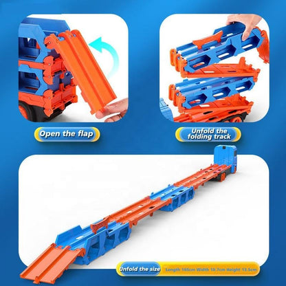 Transport Truck Pull Back Racing Car Carrier Toy Set
