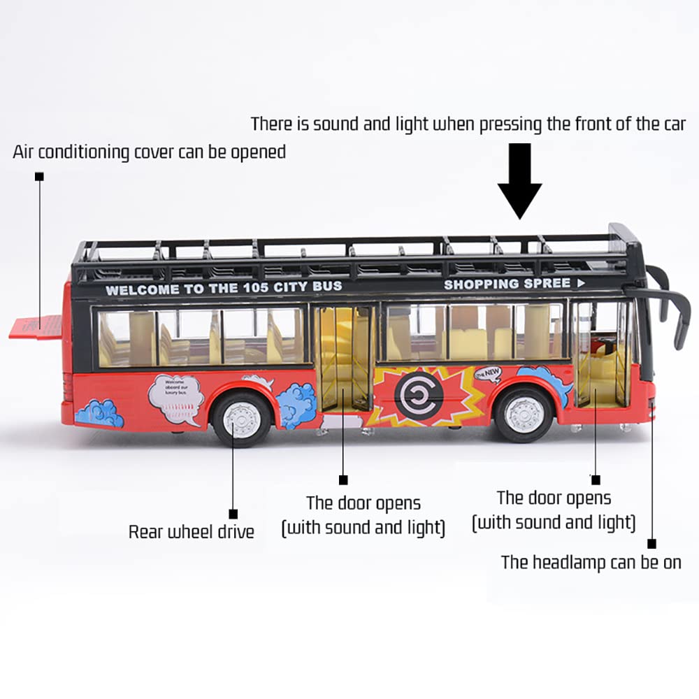 Double-Decker Sightseeing Bus Diecast Scale Model