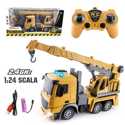 remote-controlled construction crane truck