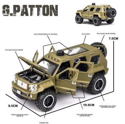 G-Patton Military Metal Toy Car 1:24 Diecast Scale Model