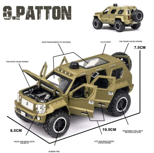 G-Patton Military Metal Toy Car 1:24 Diecast Scale Model