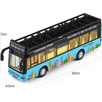 Double-Decker Sightseeing Bus Diecast Scale Model