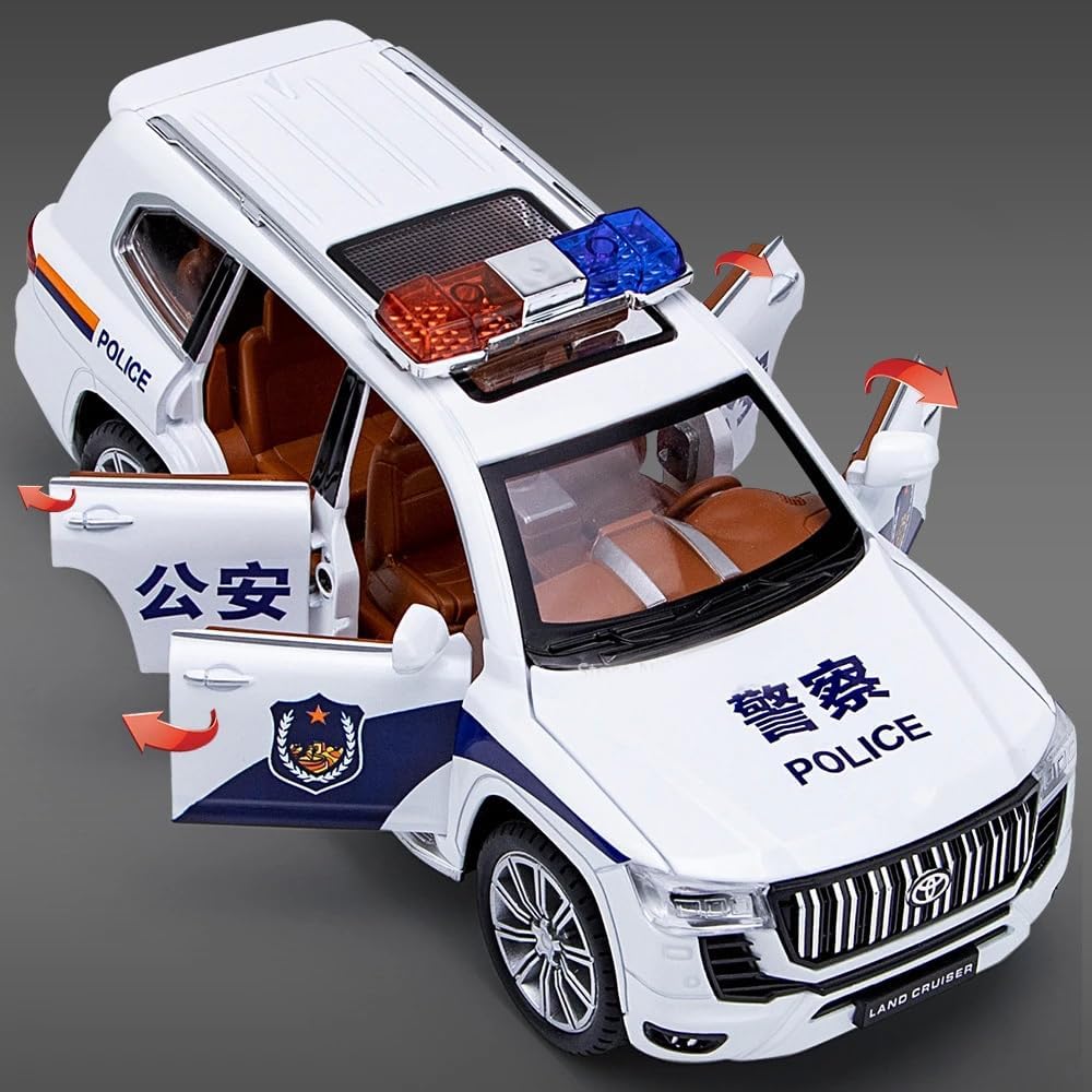 Toyota Land Cruiser LC300 Police Car 1:24 Diecast Scale Model Car