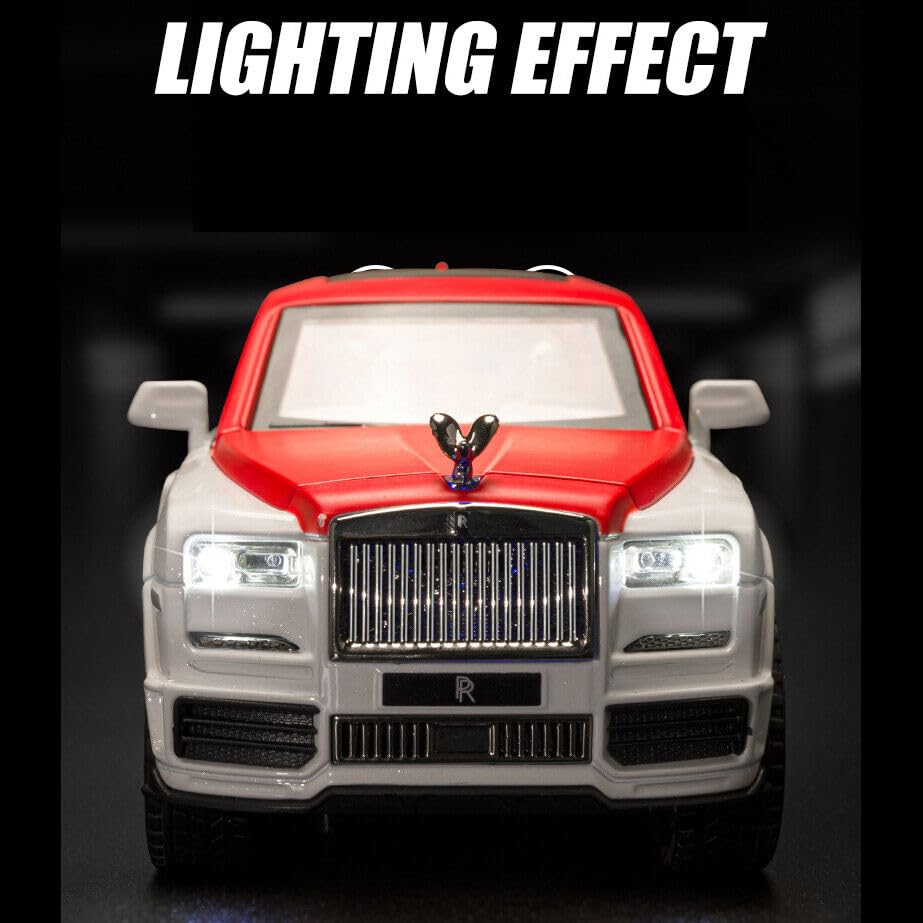 Rolls Royce Cullinan White-Red 1:24 Diecast Scale Model Car