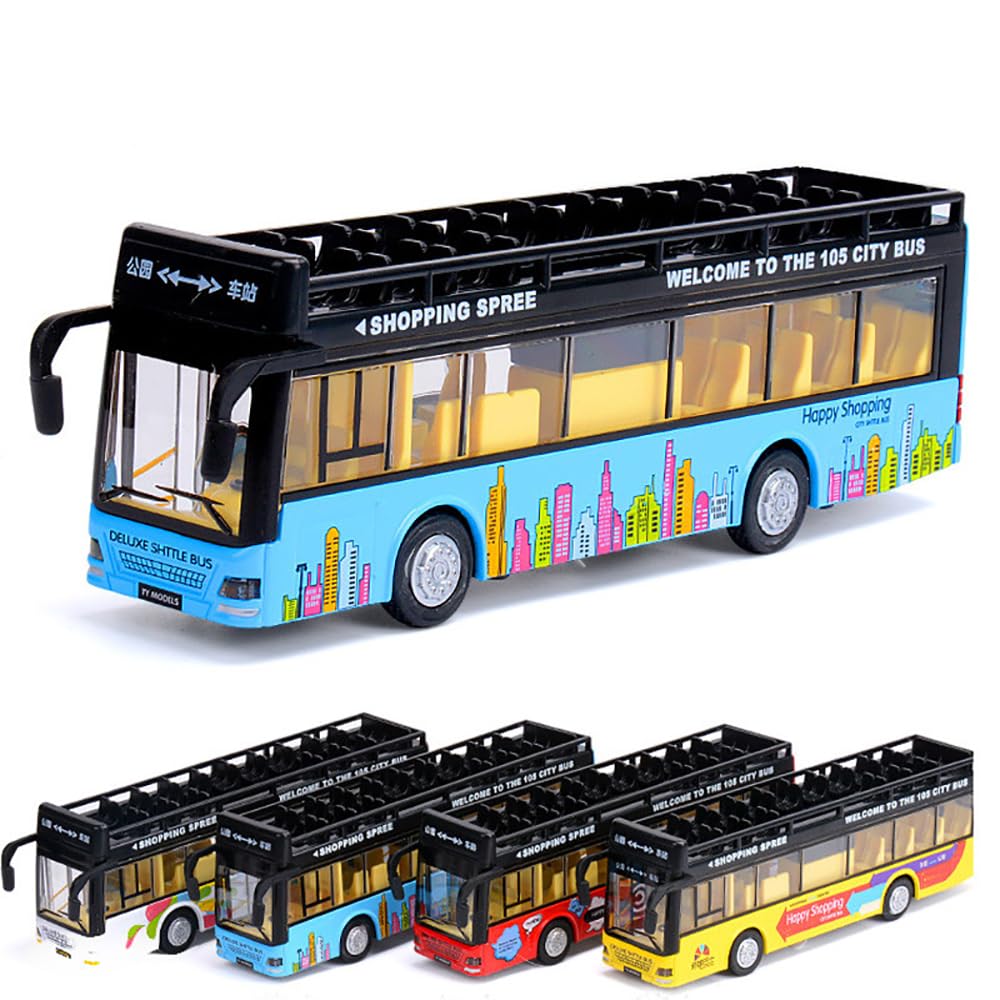 Double-Decker Sightseeing Bus Diecast Scale Model