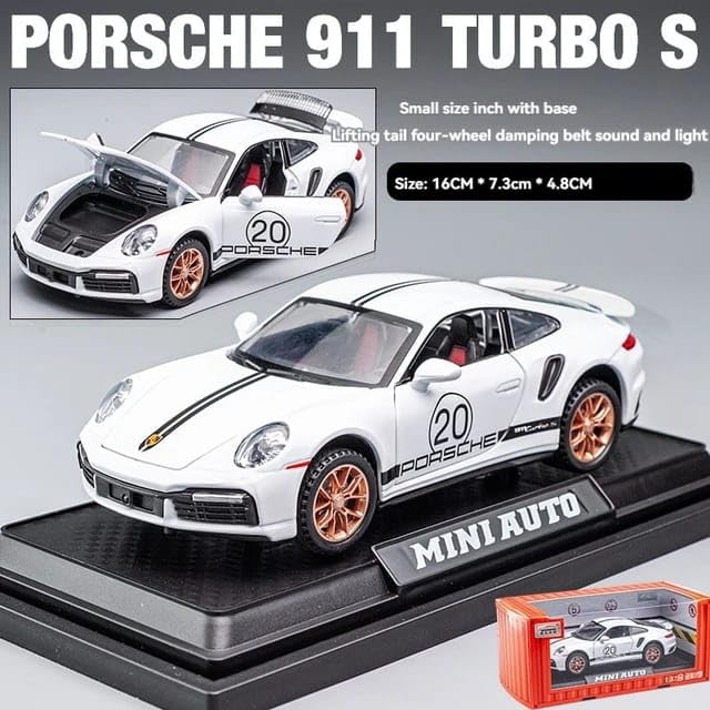 Porsche 911 Turbo S sports car 1:24 Diecast Scale Car