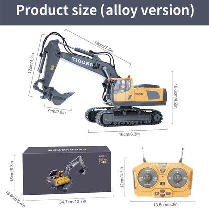 RC Excavator JCB Toy 11 Channel RC 1:20 Scale 2.4Ghz Construction Vehicles