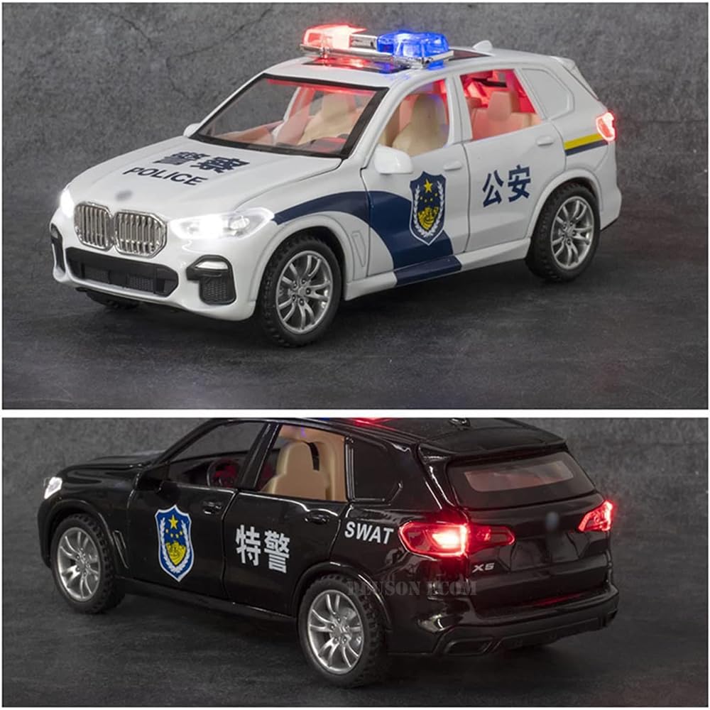 Toyota Land Cruiser LC300 Police Car 1:24 Diecast Scale Model Car