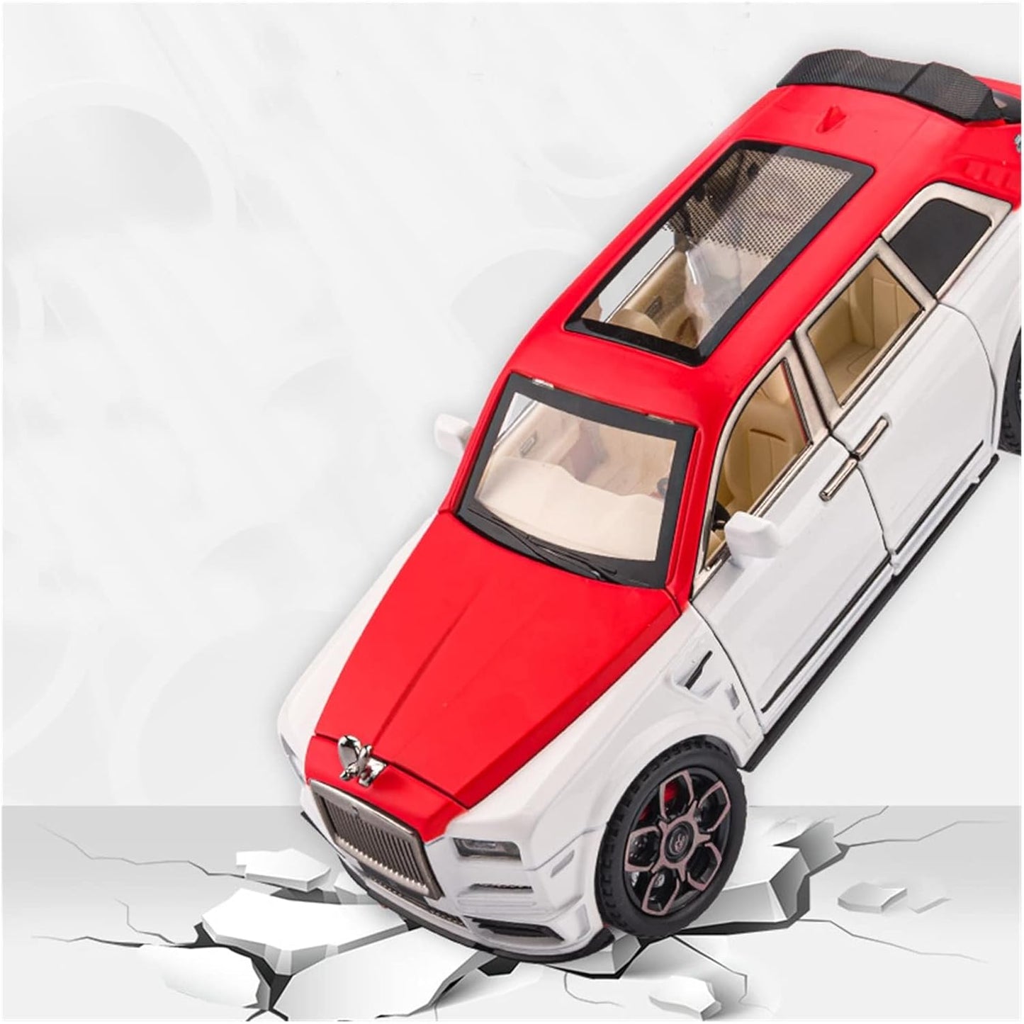 Rolls Royce Cullinan White-Red 1:24 Diecast Scale Model Car