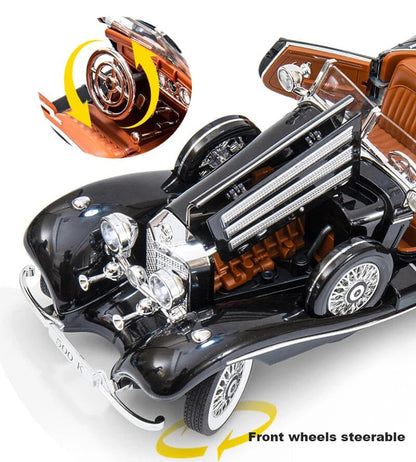 Vintage 1936 Mercedes Benz 500K 1:18 Roadster diecast scale model car collectible