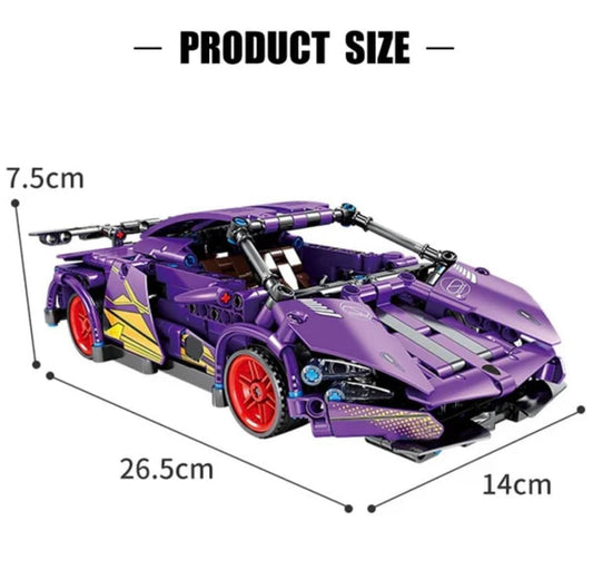 Pull Back Racing Car Building Block Set 1:18 diecast scale model