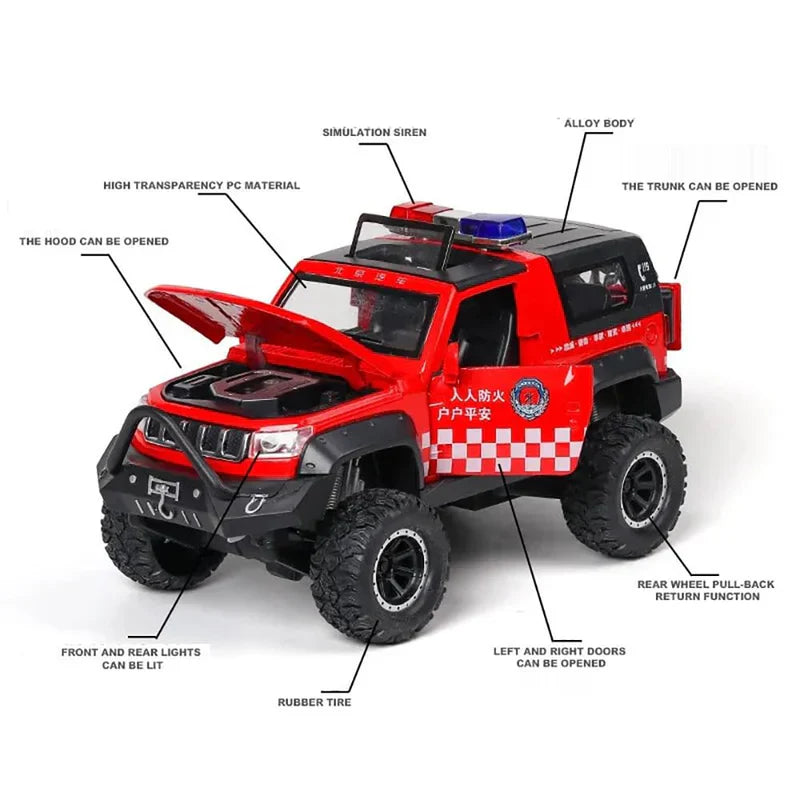 Jeep Police 1:24 Diecast Scale Model Car
