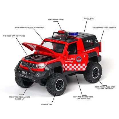 Jeep Police 1:24 Diecast Scale Model Car