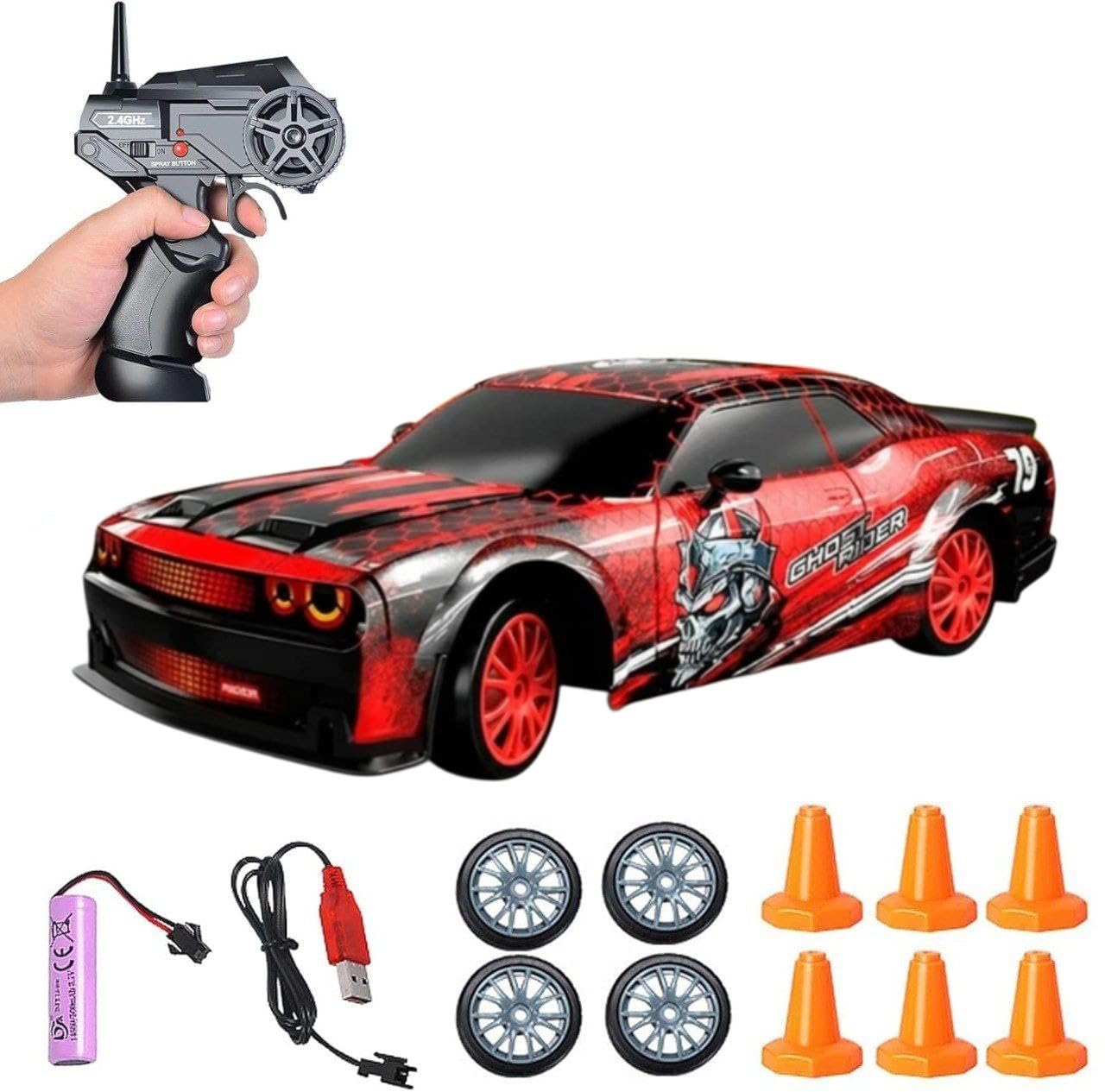 Ghost Arrive Green Edition with Drift Remote & Accessories Car 1:24 Scale