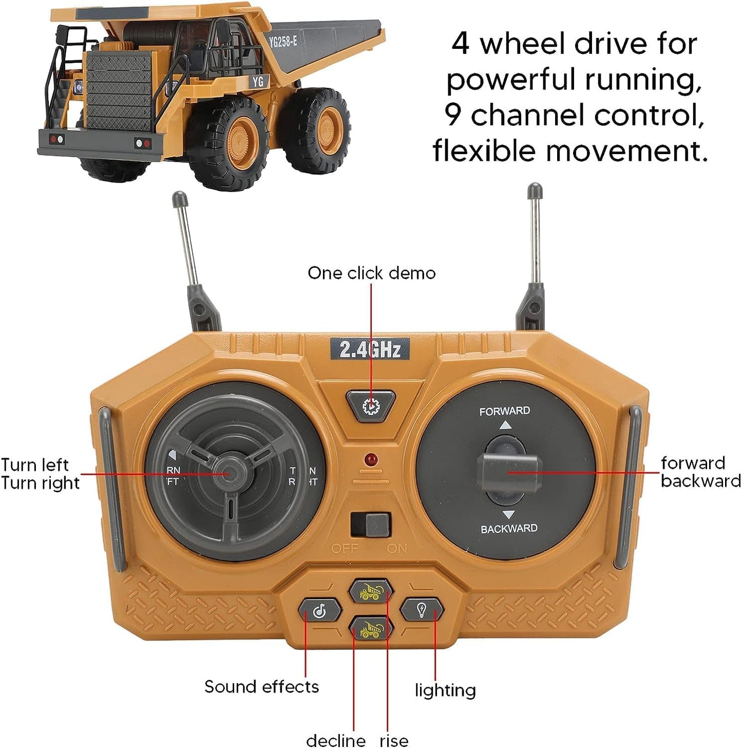 REMOTE CONTROL CONSTRUCTION DUMP TRUCK TOYS