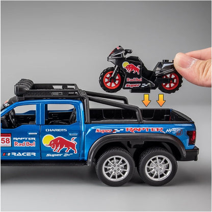 Ford Raptor Red Bull F150 1:24 Diecast Scale Model Car