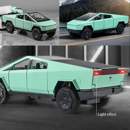 Tesla Cyber Truck Pick-up Trailer Camper 1:24 Diecast Scale Model Car