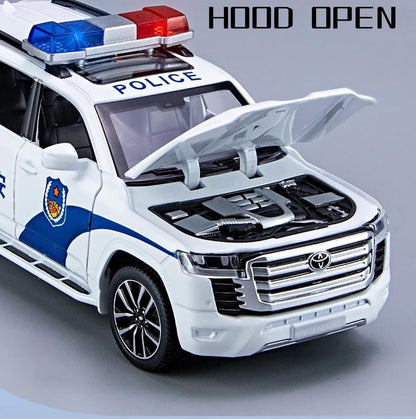 Toyota Land Cruiser LC300 Police Car 1:24 Diecast Scale Model Car