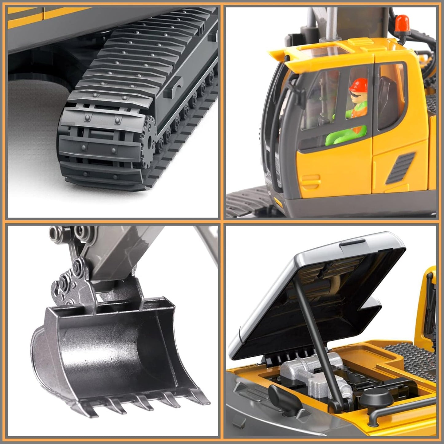 RC Excavator JCB Toy 11 Channel RC 1:20 Scale 2.4Ghz Construction Vehicles