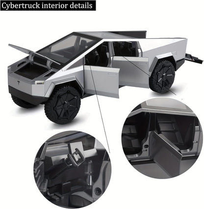 Tesla Cyber Truck Pick-up Trailer Camper 1:24 Diecast Scale Model Car