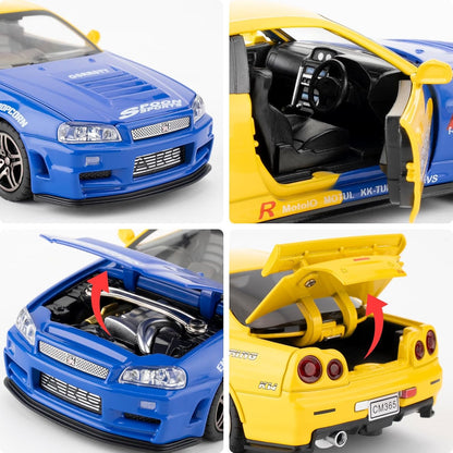 Nissan Skyline GTR R34 1:24 Diecast Scale Model Car