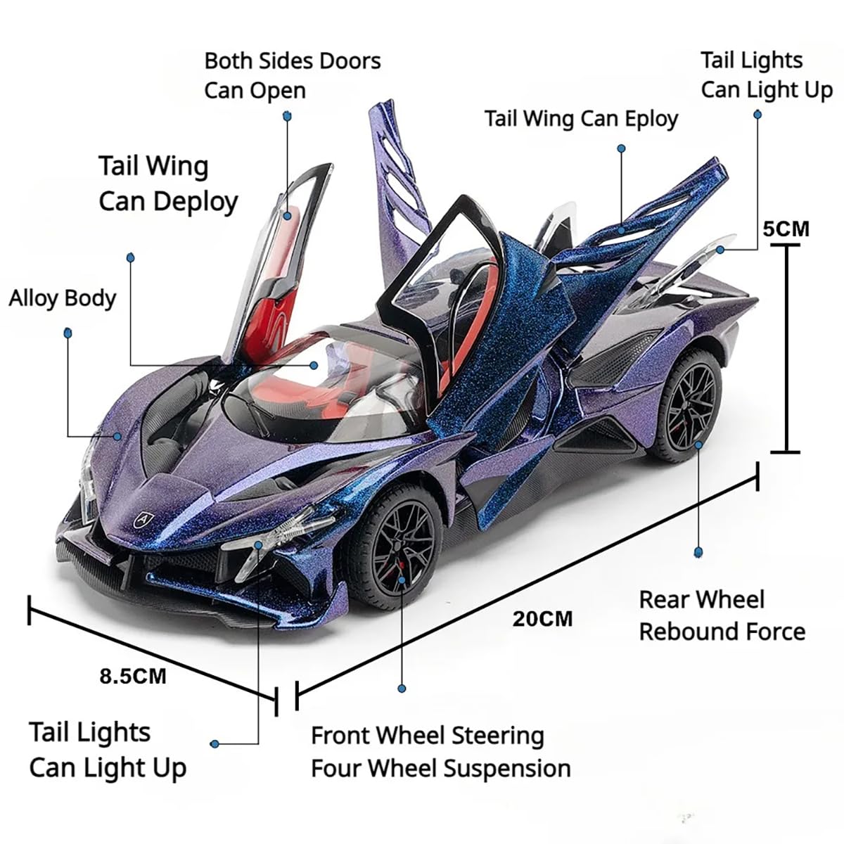 Apollo Project EVO 1:24 Diecast Scale Model Car