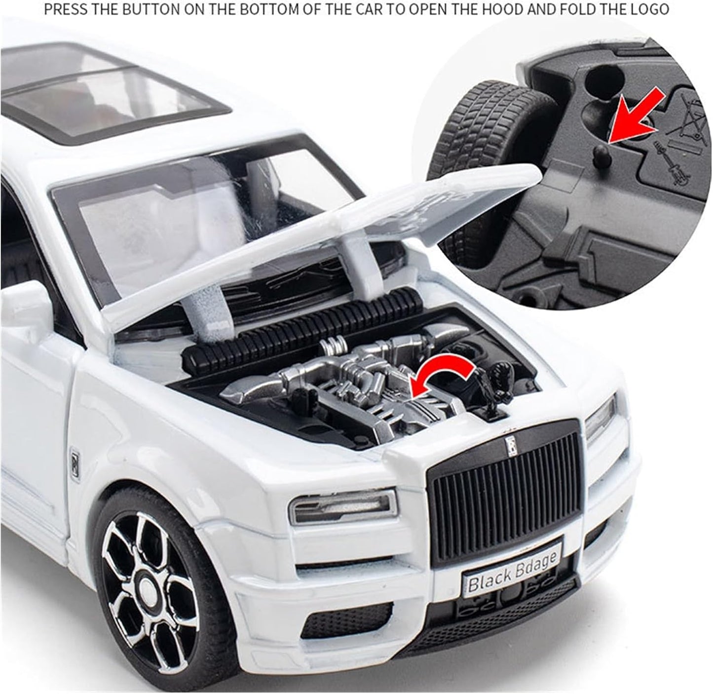 Rolls Royce Cullinan Trailer 1:24 Diecast Scale Model Car