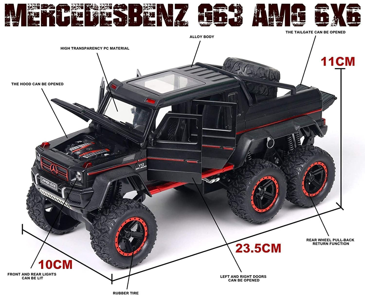 Mercedes Benz G63 AMG 6x6 1:24 Diecast Scale Model Car